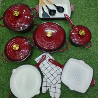 7pcs Enamel Cast iron cooking pots