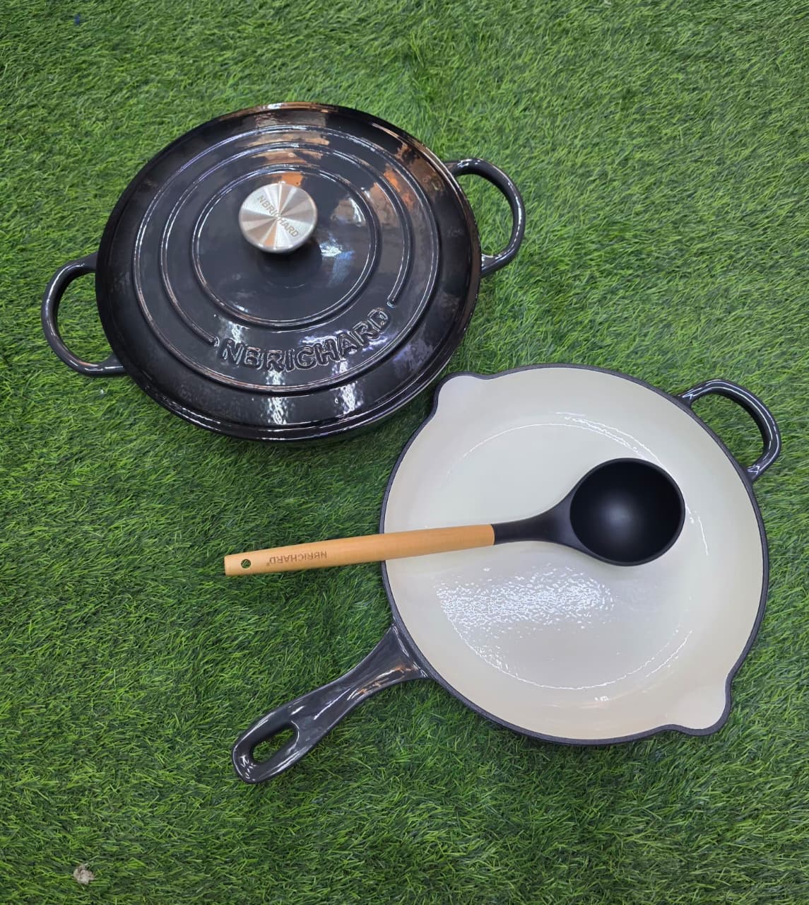 3 pcs Set Enamel Cast iron cooking pots - Image 8