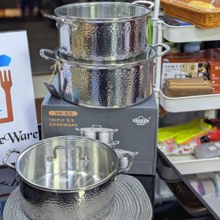 6PCS SET. Premium High quality Tripply S/S Stainless steel cookware set with Hammered Patterned design