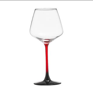 Luxury Crystal Wine glass with Red stem and Black Bottom 6pcs.