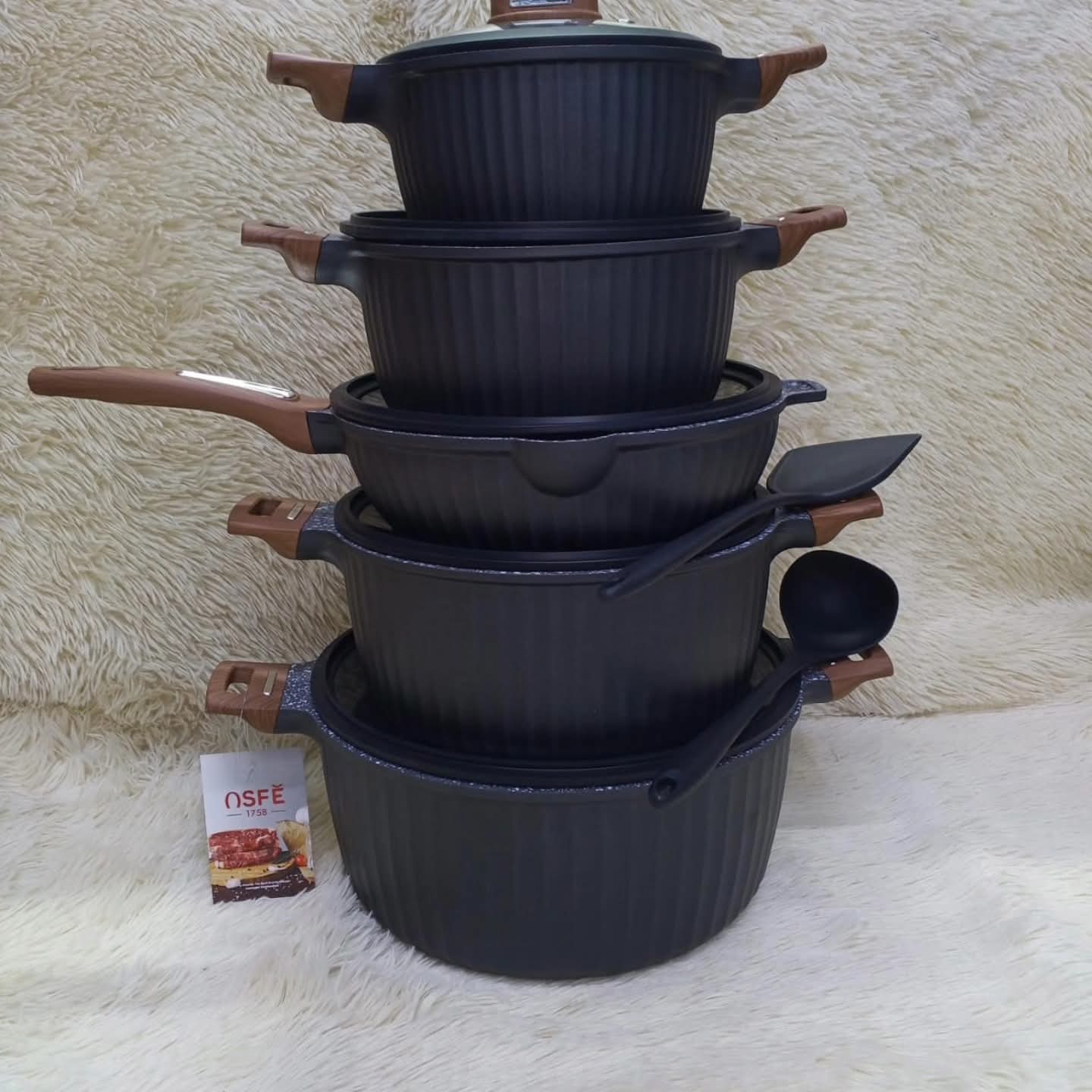 Granite Cookware Set Black