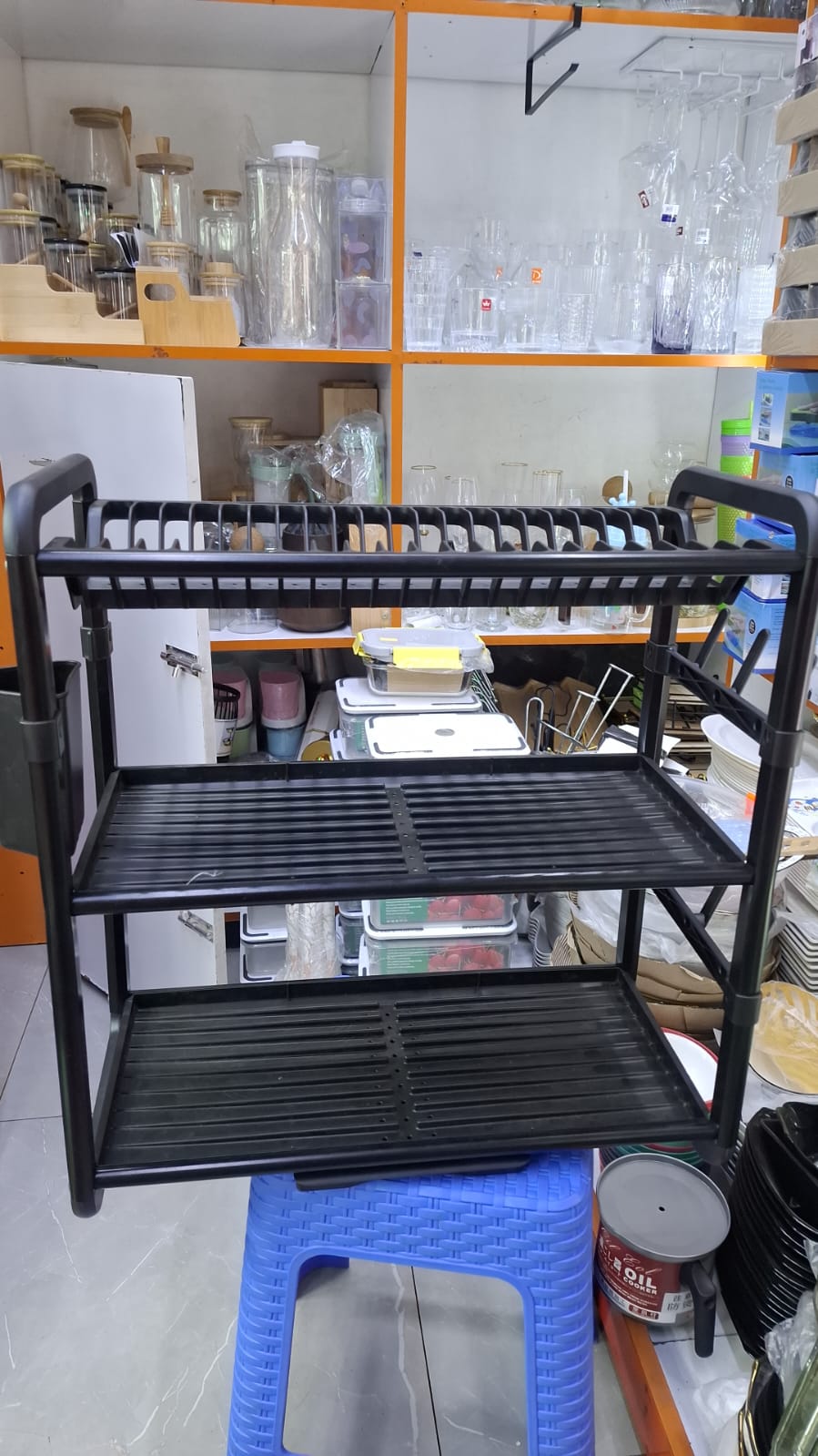 3 Tier Dish Rack Non-Rust Plastic
