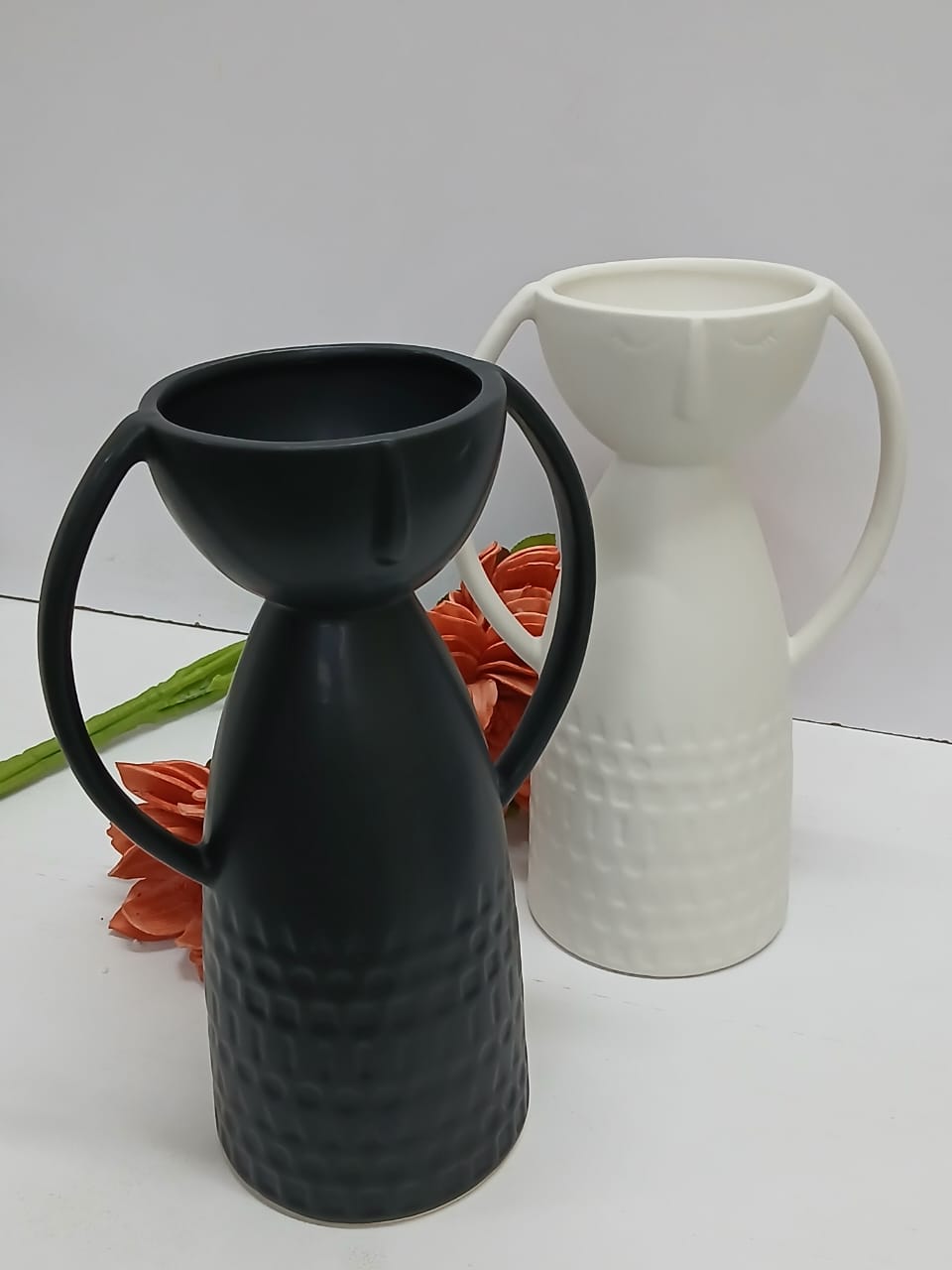 Face Decorative Ceramic Flower Vase
